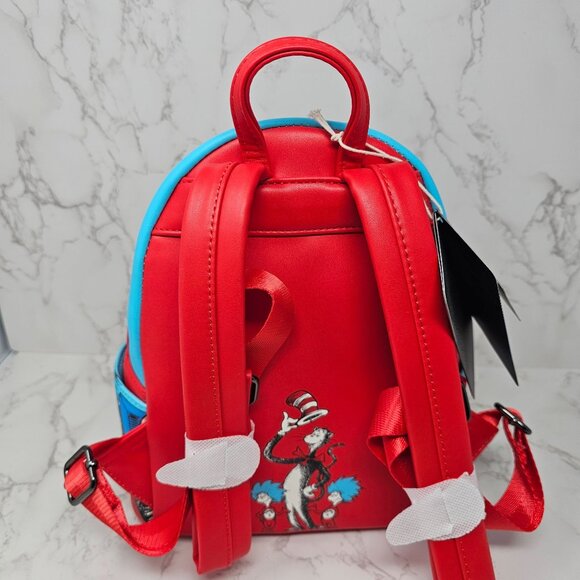 NWT Loungefly Dr Seuss Thing 1 and 2 Box Mini Backpack - Picture 6 of 8